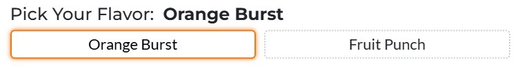 Orange burst and fruit punch variant selector sport formula.