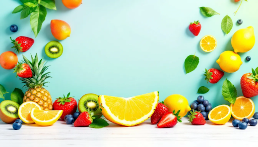 Colorful assortment of raw organic fruits representing the importance of raw vitamins for optimal health