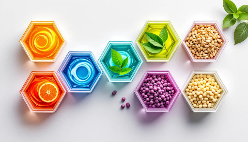 A selection of high-quality raw vitamins and supplements showcasing purity and quality