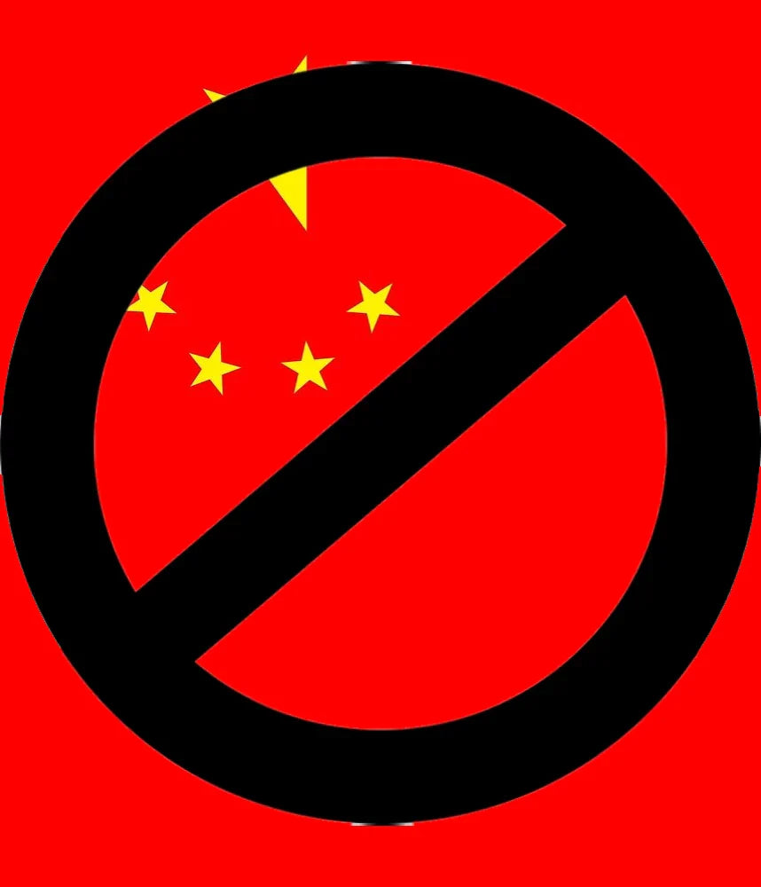 Poster warning not to trust China, where you can't rely on the certificate of analysis.